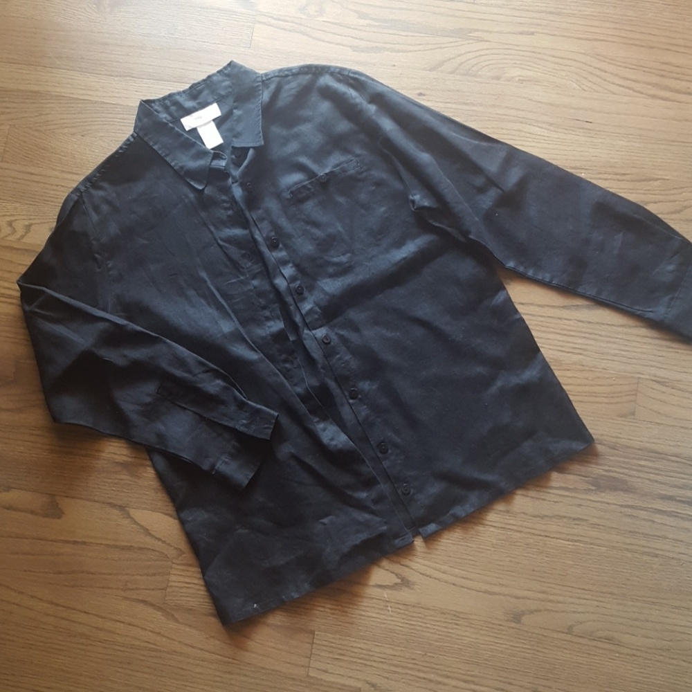 Chadwick's 100% Linen Button Down Top